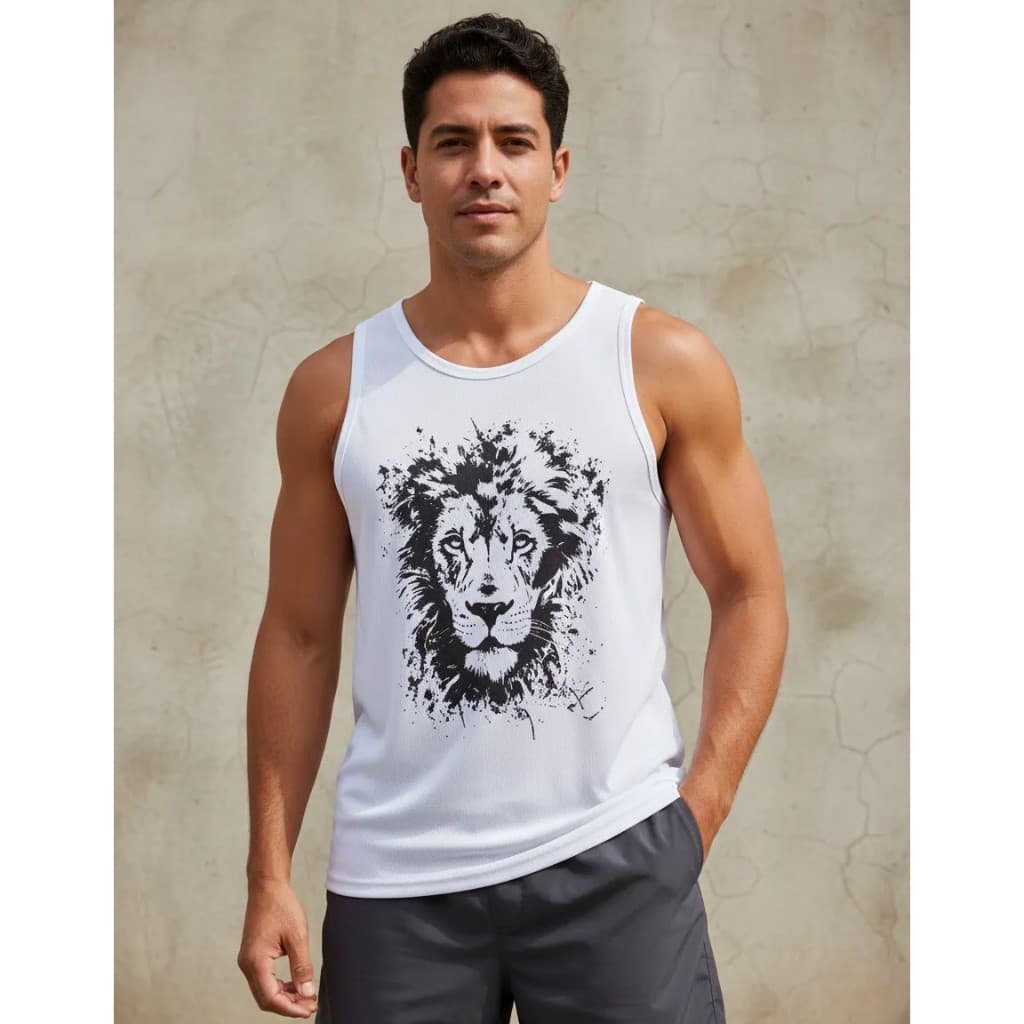 Camiseta Regata tradicional leão tribo de judá estampada.