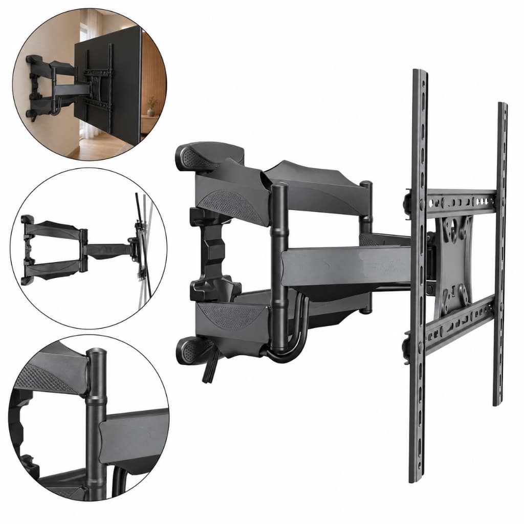 Suporte Tv Articulado 32 A 75 Parede Preto Oled Led Lcd Qled