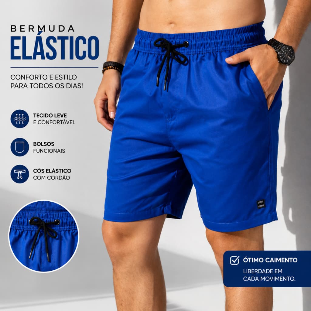 Bermuda Sarja Masculina Shorts Beach Casual Estilo Mauricinho Sarja Sem Lycra Beach - Envio Imediato
