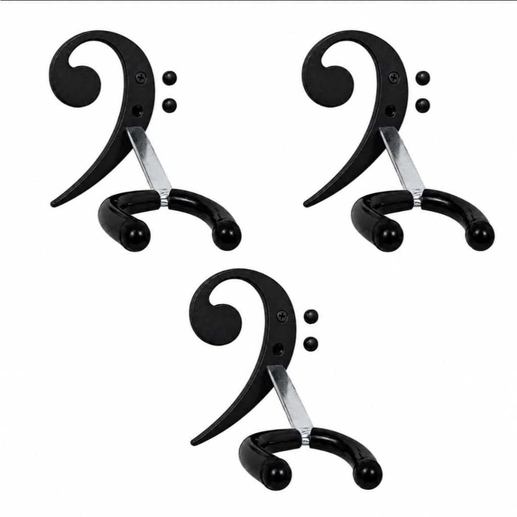 3 Suportes Claves de FÁ para Violão de Parede; Guitarra; Uculelê; Baixo; Viola
