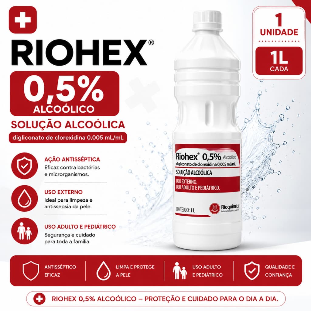 Riohex Clorexidina Alcoólica 0,5% 1 Litro – Rioquímica