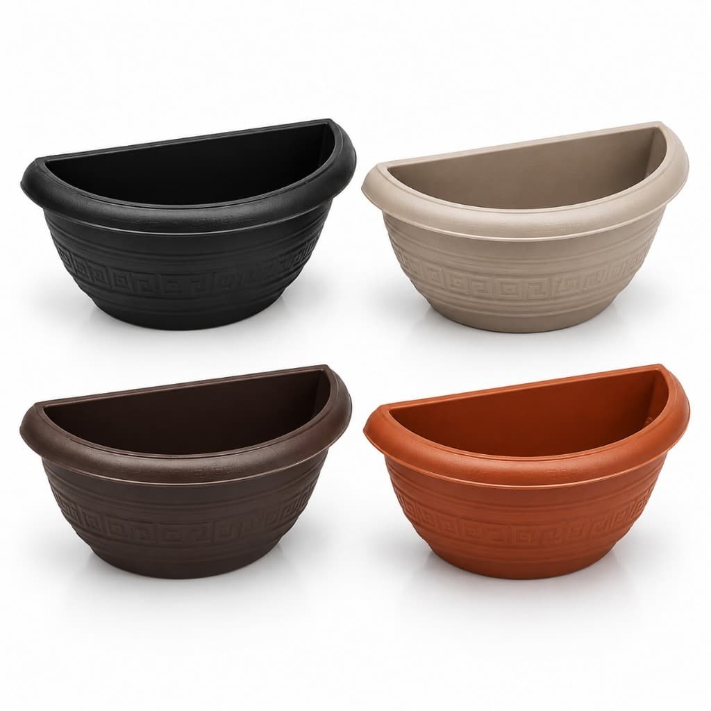Vaso Greco Meia Lua Parede 5 Litros Plantas Flores Decoração Sacada Apartamento Jardim Casa Fortes