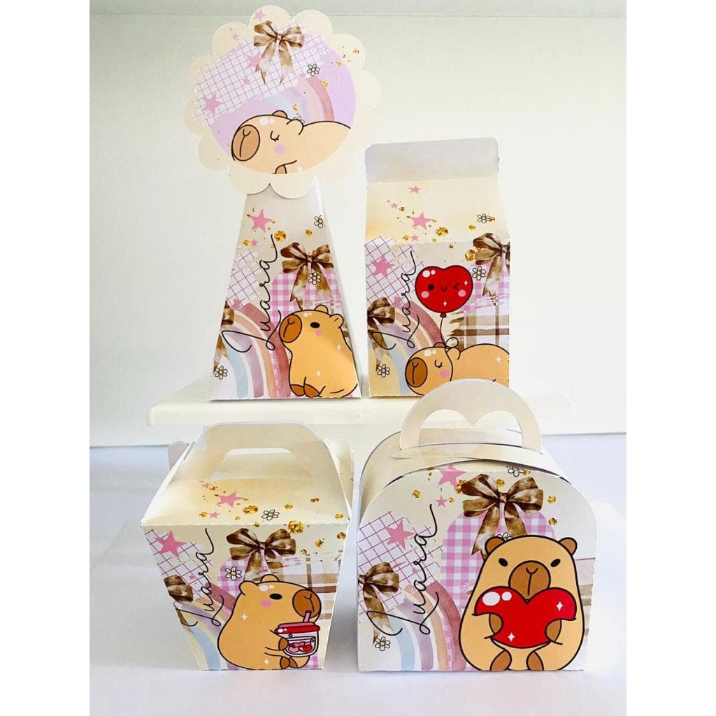 Caixa Personalizada de Lembrancinha CAPIVARA-ENVAR NOME + IDADE *PEGUE E MONTE*