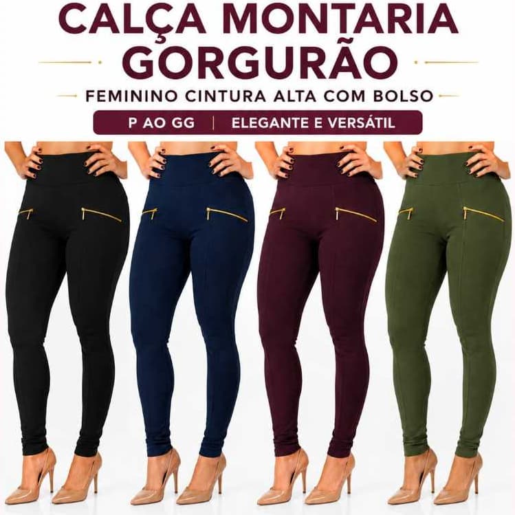 Calça Montaria Gorgurão FEMININO Cintura Alta Legging Com Bolso P ao GG Elegante e Versátil