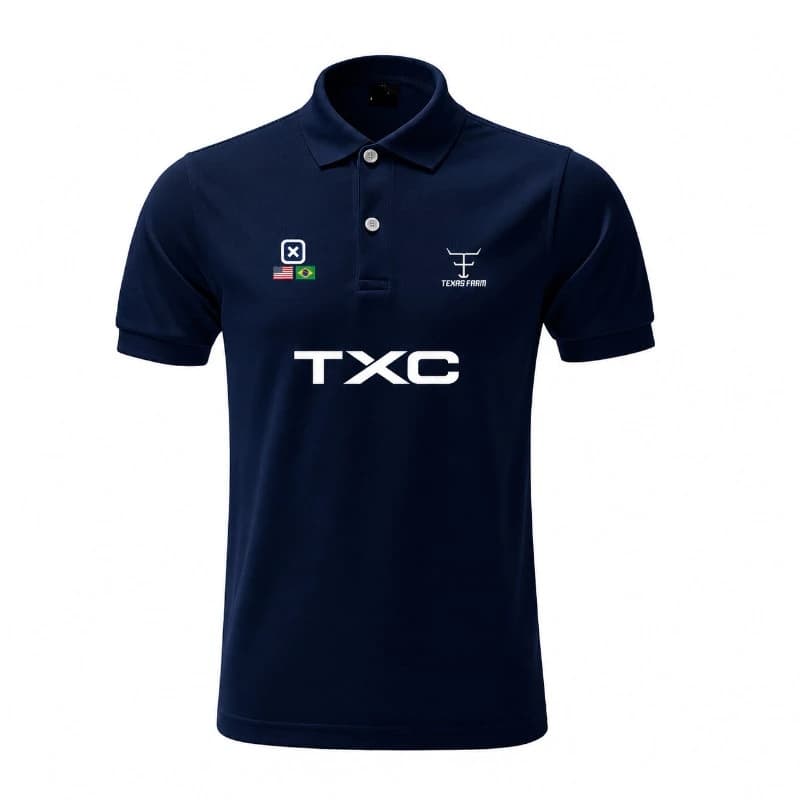 Camisa Polo Masculina TX USA Brasil Country Piquet Premium  Camiseta Polo Casual Cowboy Rodeio