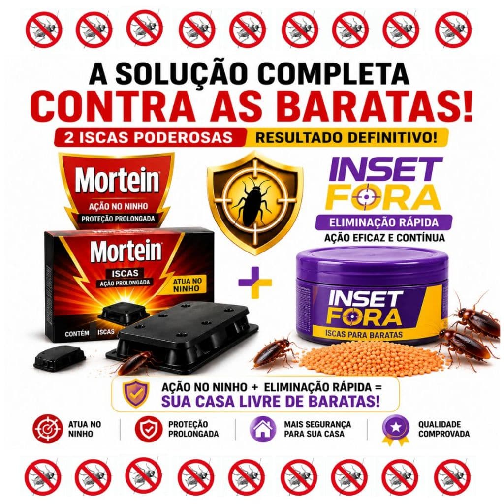 Barata Isca De Baratas Mortein + Iscas Inset Fora - Solução Completa Ação Dupla Elas Atuam No Ninho