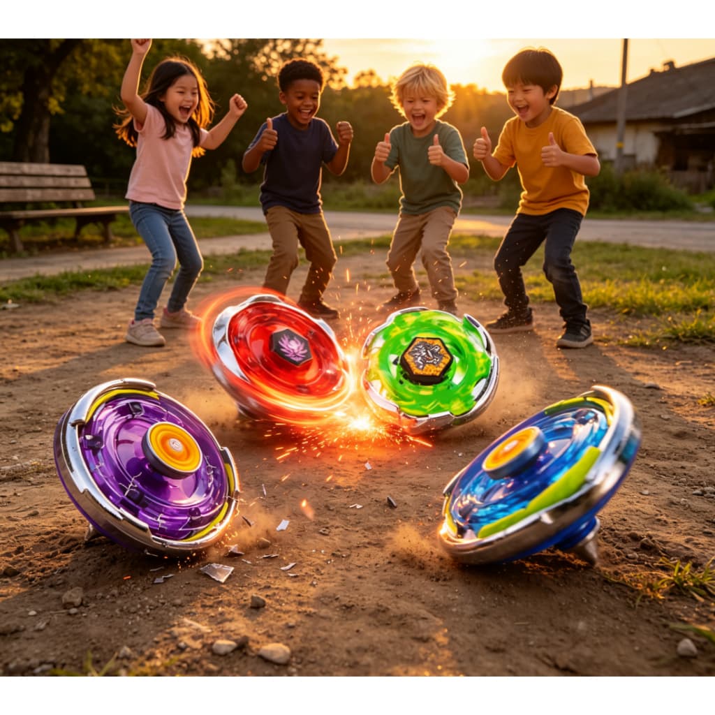Piões 4 Beyblade Metal Com Led 5D e 2 Lançadores e Arena Para Combate Relaxar brinquedos infantis