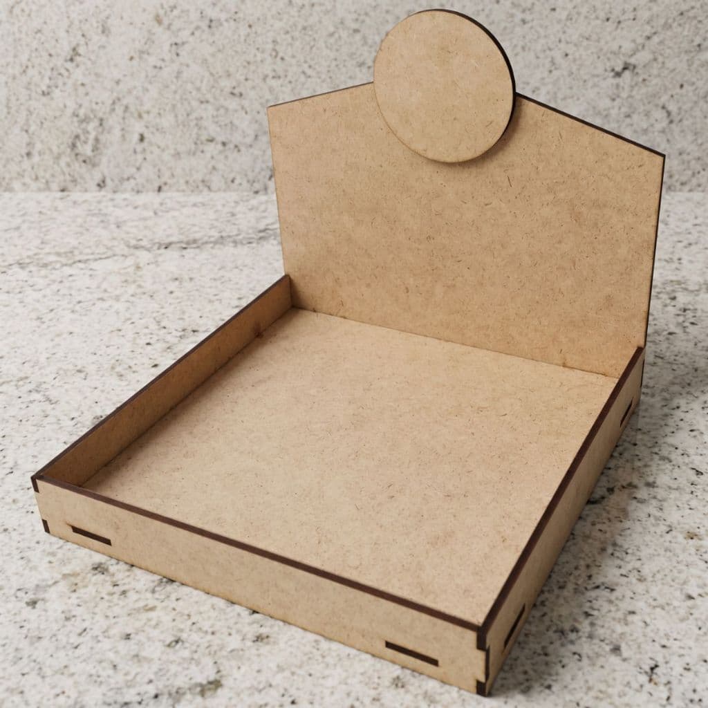 Kit 2 Bandeja expositor balcão mdf 20x20 cm com disco porta doce pote brownie palha trufa bombom