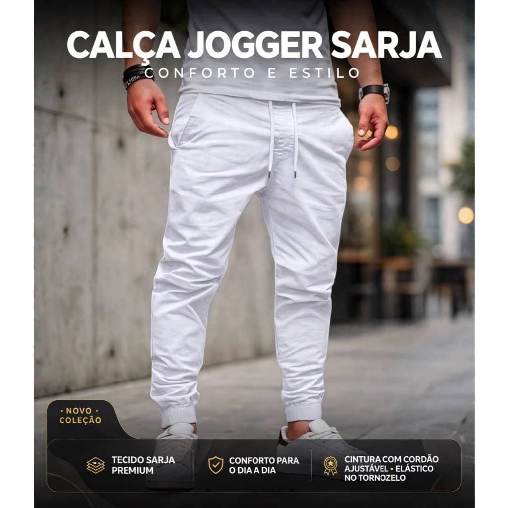 Calça Masculina Branca Jogger Calça  Branca Calça Adulto Jogger Branca
