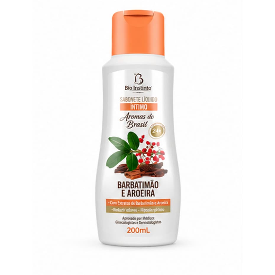 Sabonete Íntimo Feminino Bio Instinto Barbatimão e Aroeira 200ml Higiene Íntima