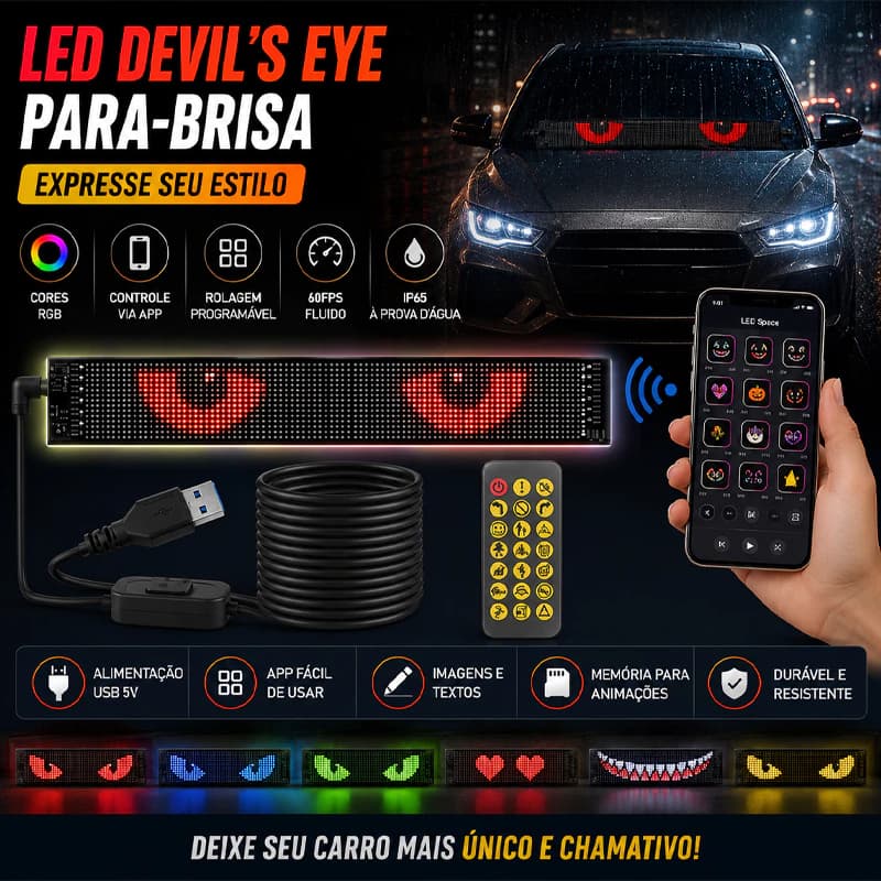 Kit 2 LZ LED Devil's Eye 60x12cm sincronização-aplicação, 60fps, IP65, USB, programa