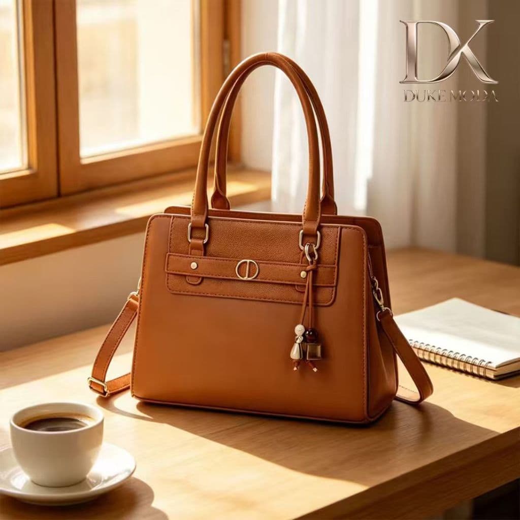 DUKE Bolsa Top Handle com Pingente Decorativo, Surpreenda com um Presente de Qualidade para Mãe, Namorada ou Amiga-AM017