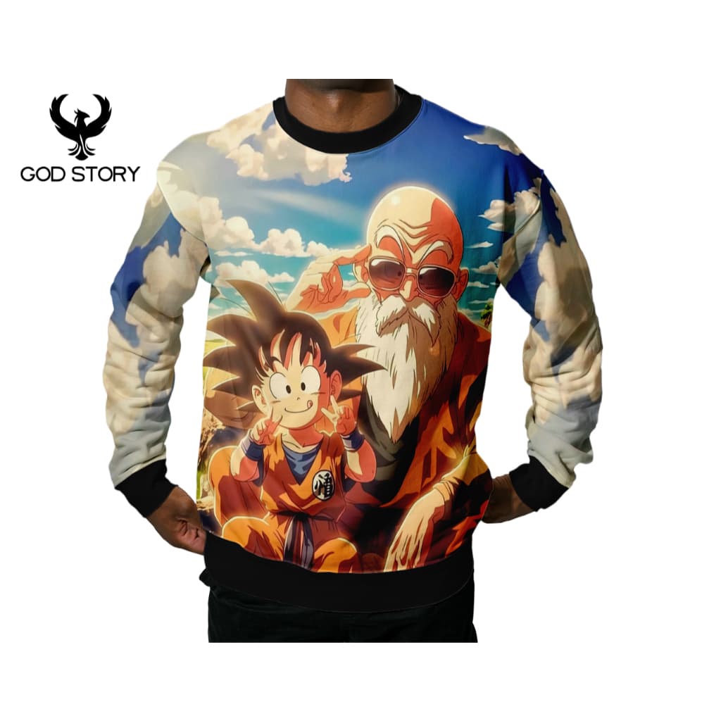 Blusa Gola Careca DRAGAN BOLL Animação Full Moletom Sublimado Personalizado Confortável e Durável