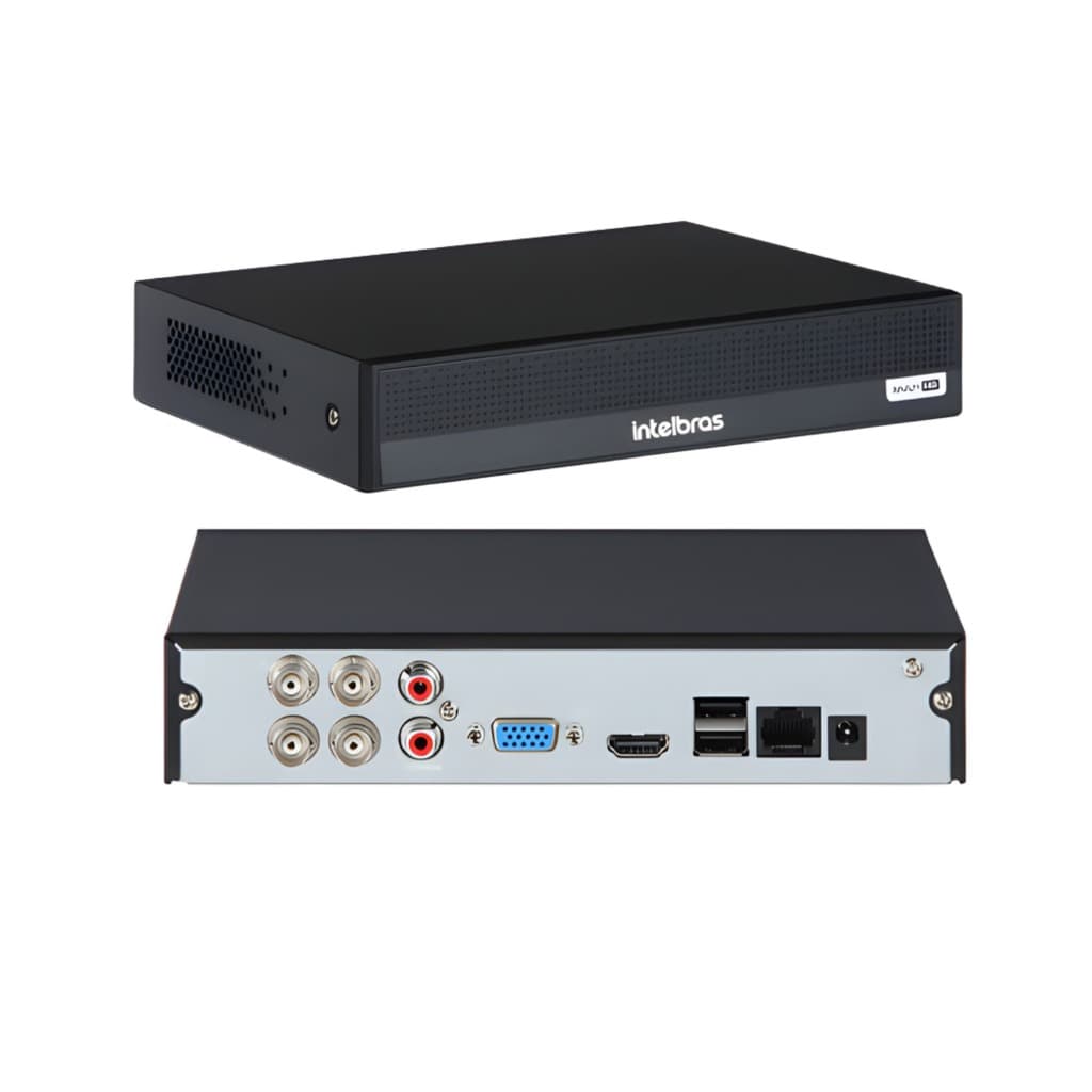 Dvr 4 Canais intelbras MHDX 1204-C Dual Audio Gravador digital de vídeo H.265+ l LGPD l C/ inteligencia artifical
