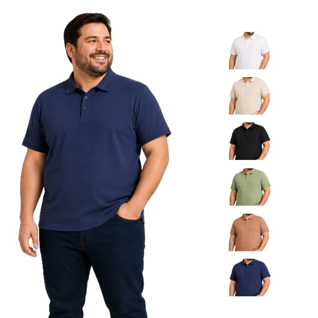 Camisa Gola Polo Piquet Masculina Algodão Penteado Premium Plus Size ( P ao G3 )