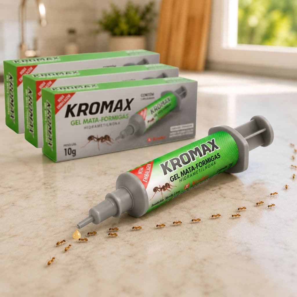 Kromax Gel Mata Formigas Doceiras Caseiras Isca Atrativa Seringa 10g Krodec Elimina Formigueiro