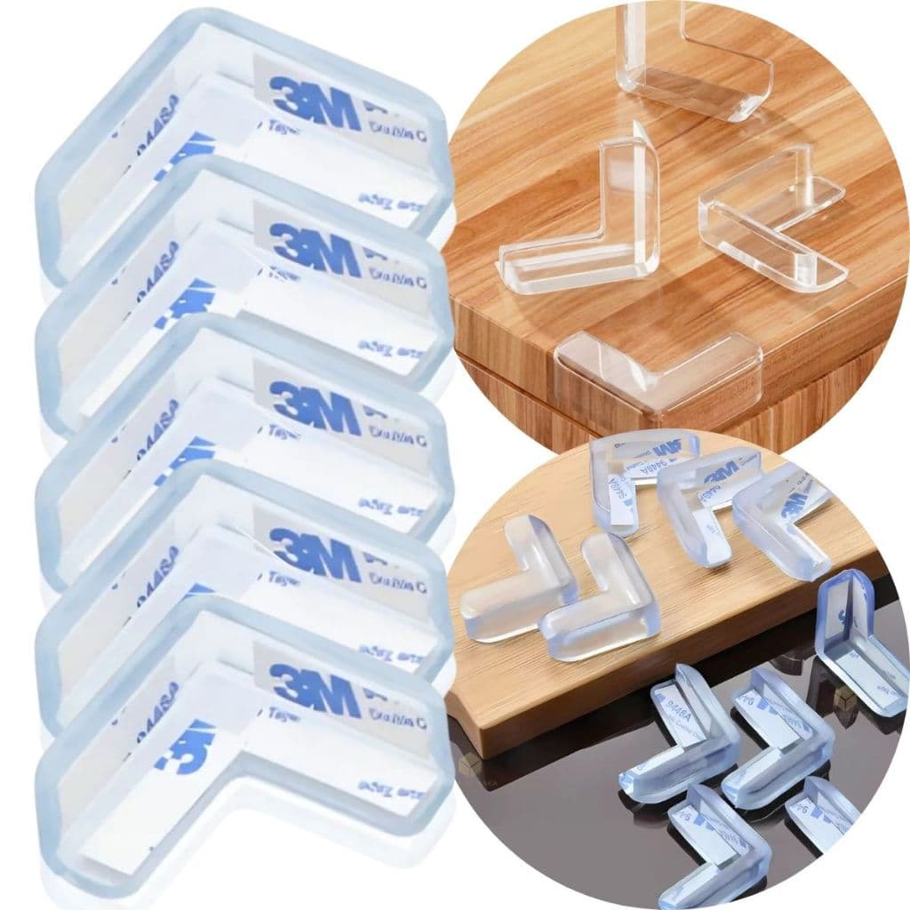 Kit 10 Protetor De Quina Tipo T Silicone Protetores Mesa Segurança Para Crianças Bebes Pets e Idosos