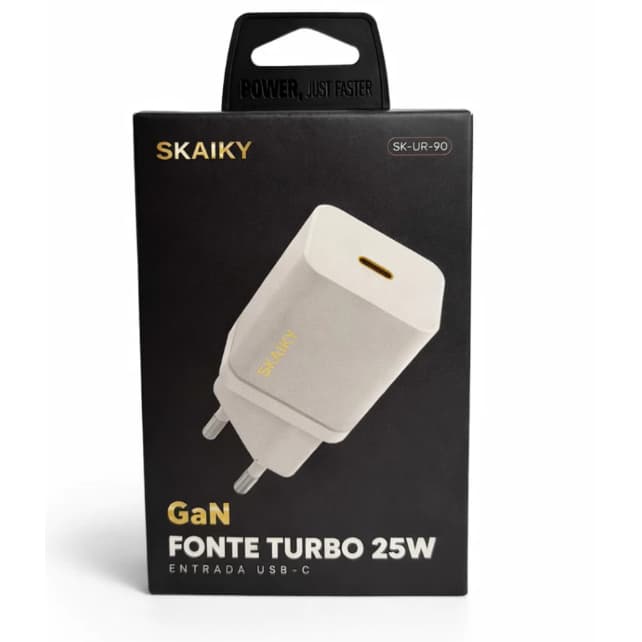 Fonte Turbo 25W USB-C Carregador Bivolt TIPO-C Linha Premium Skaiky