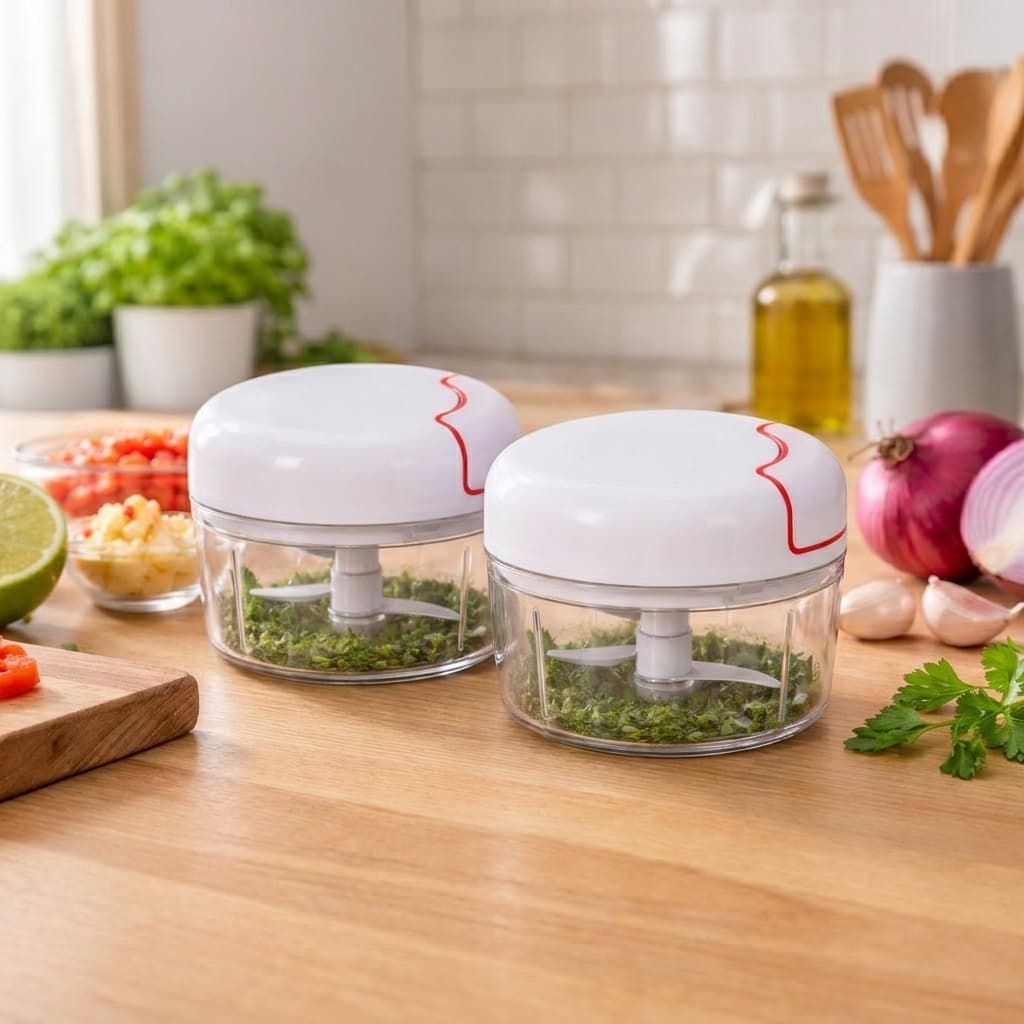 Kit 1/2/3 Mini Triturador Manual Alimentos Compacto Multiuso Facil Uso Rapido Cozinha