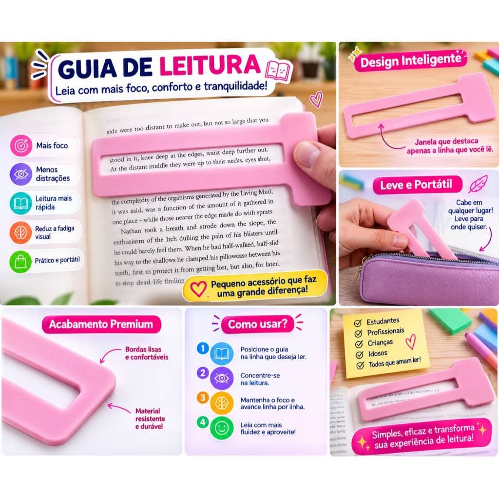 Guia de Leitura + 2 Marcadores de Página | Mais Foco e Concentração