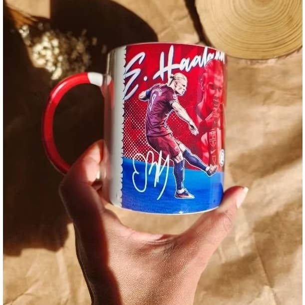 Caneca Haaland Personalizada 325ml | Presente para Fã de Futebol