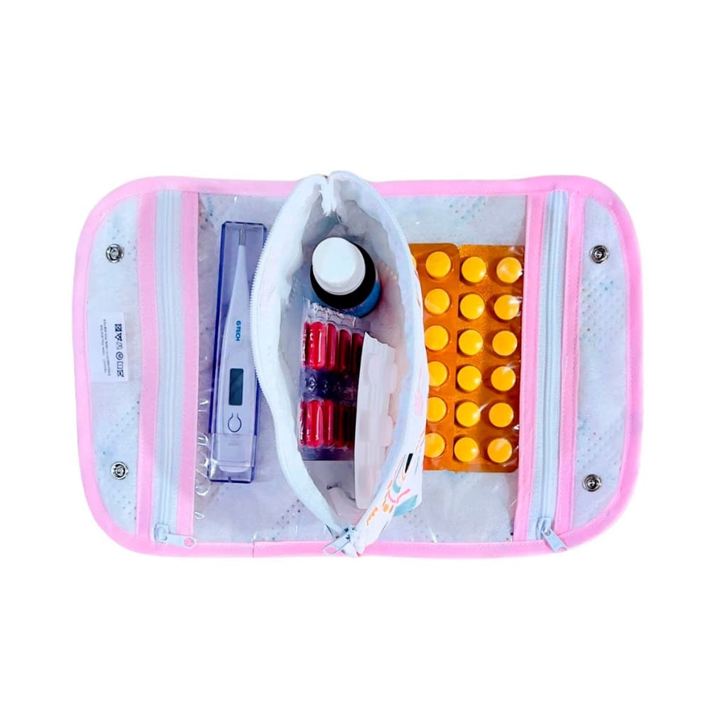 Farmacinha Necessaire Porta Remédios Portátil Para Bebê Menino Menina Acessórios Para Creche 02 Pcs