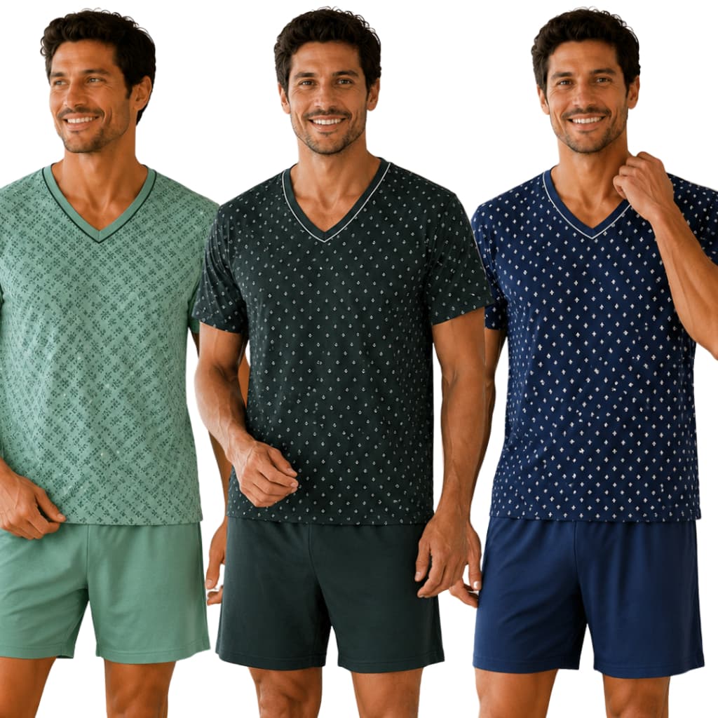 Pijama Masculino Meia Manga / Pijama Masculino Manga Curta / Roupa de Dormir Masculina