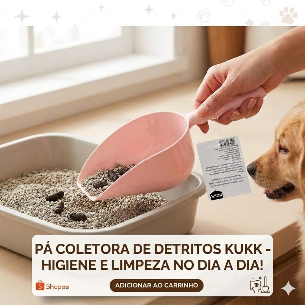 Pá Coletora Higiênica Para Caixa De Areia Gato Concha Rosa ou azul plástico