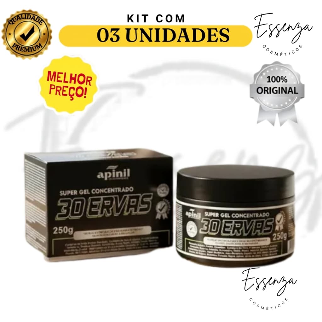 06 UND SUPER GEL CONCENTRADO 30 ERVAS 250g ORIGINAL Massageador Refrescante Para Massagem Corporal - ALÍVIO MUSCULAR