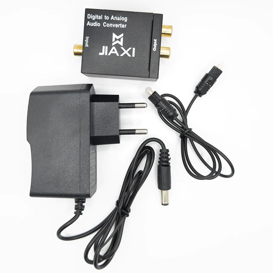 CONVERSOR DE AUDIO DIGITAL PARA ANALOGICO RCA ACOMPANHA FONTE E CABO OPTICO