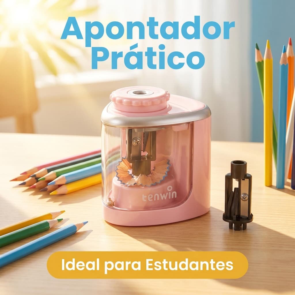 Apontador Elétrico Rápido Para Alunos Facilita Estudos