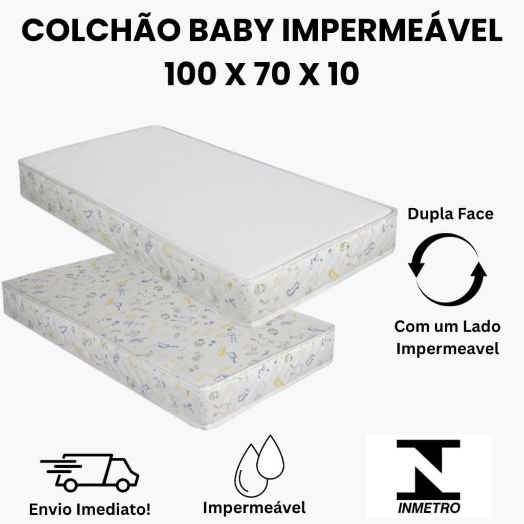 Colchão de Berço 100 x 70 Impermeável Para Chiqueirinho Cama Bebê Criança Infantil Espuma D18  Macia - Envio Imediato