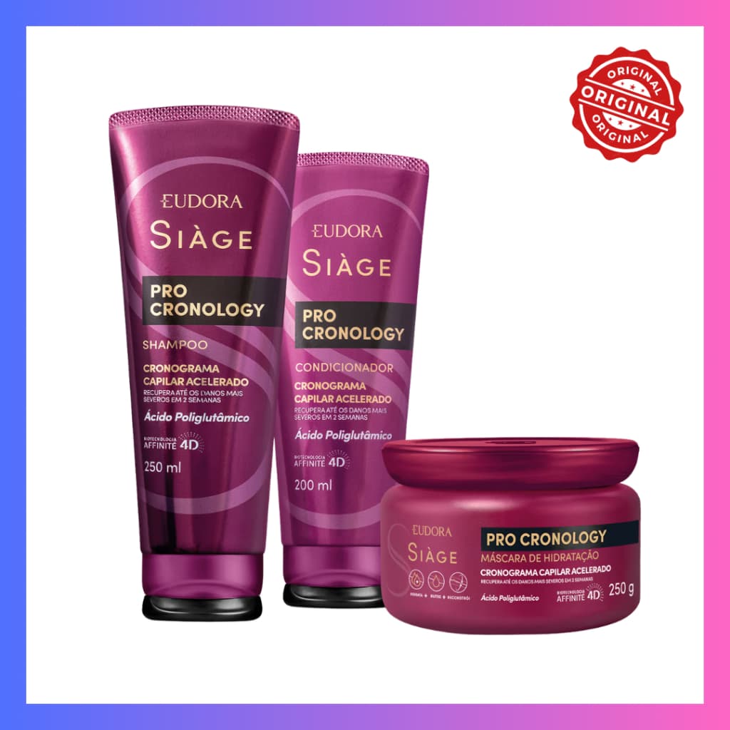 Combo Siàge Pro Cronology: Shampoo + Condicionador + Máscara de Hidratação