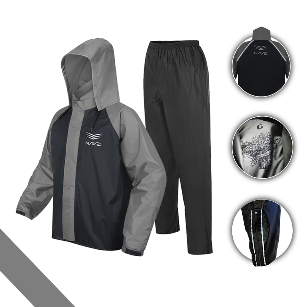 Capa De Chuva Com Capuz Conjunto Nave Motoqueiro Nylon Impermeável