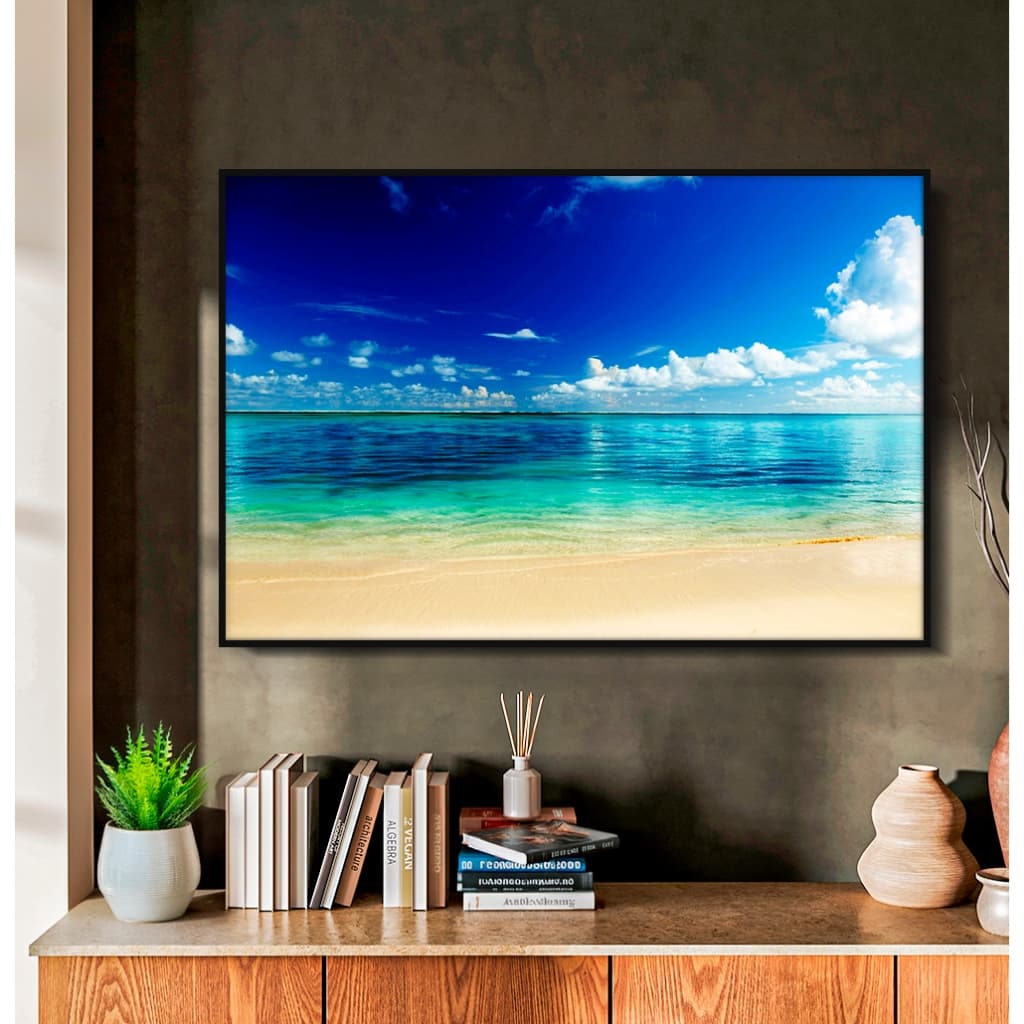 Quadro sem Vidro Paisagem Praia de Águas Cristalinas II Quadro Decorativo