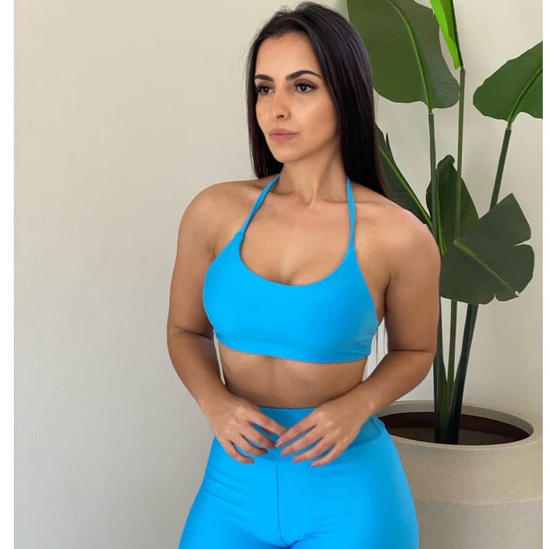 Conjunto Fitness Feminino EVOB Flex Azul Bebe Tam. M
