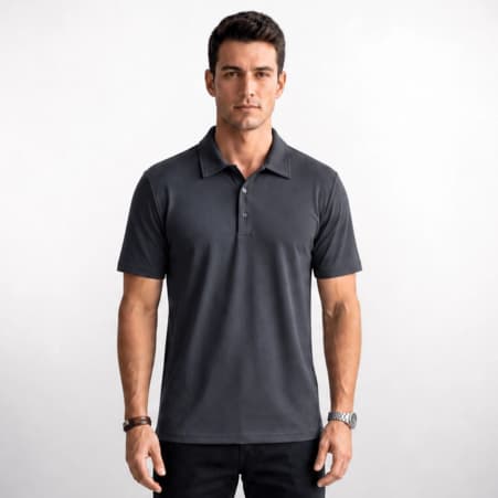 Camisa Polo Masculina em Tecido Gelado Elastico Manga Curta Elastico