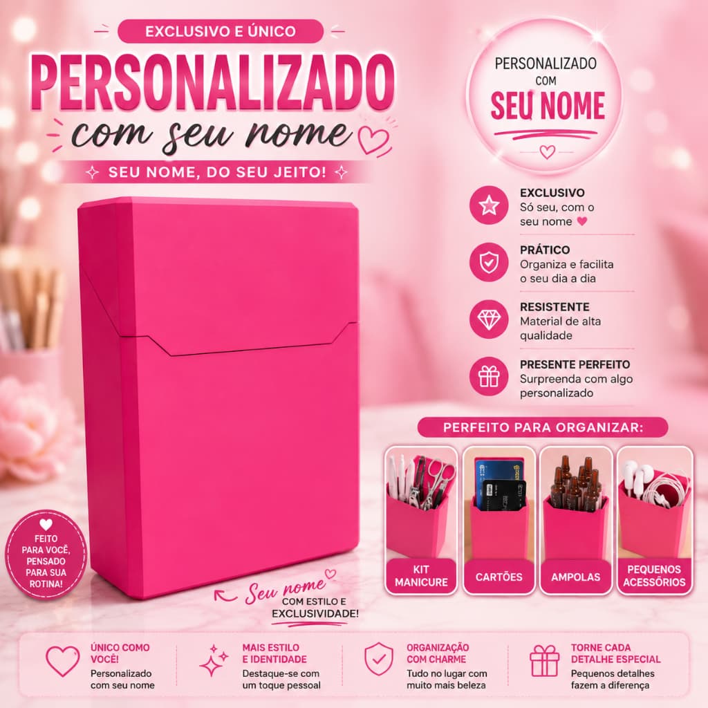 Caixa Case 3D de Bolso para Armazenamento | Pratico e Estiloso