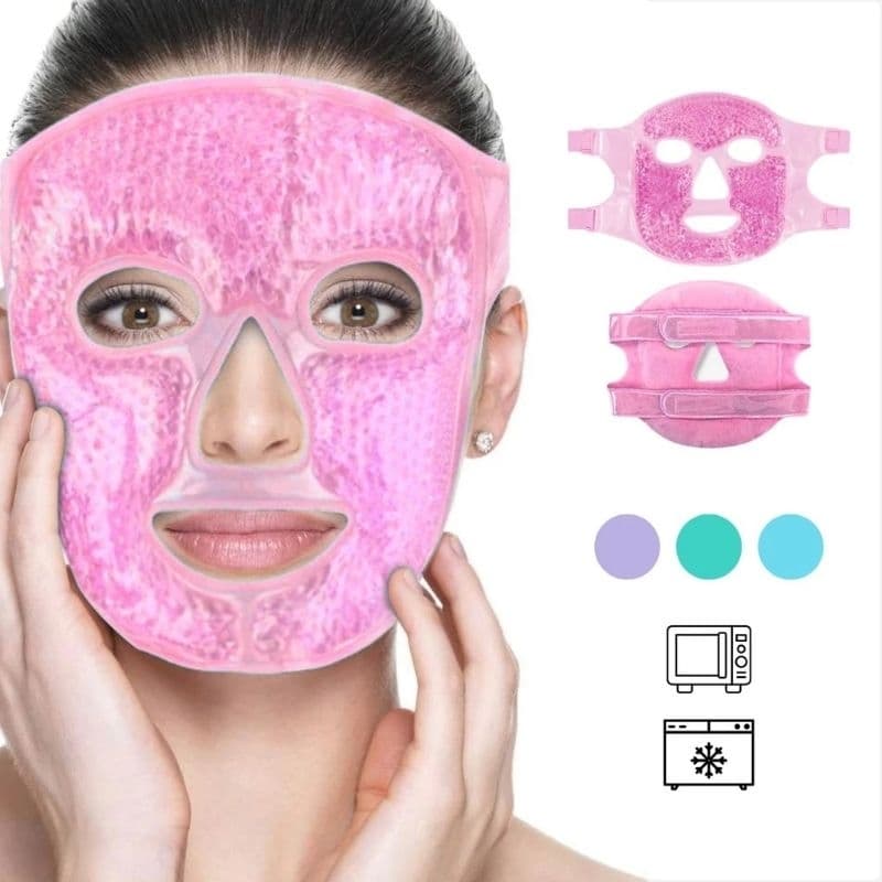 Máscara Facial Gel Térmica Quente Frio Ajustável Relaxante Reduz Inchaço Olheiras