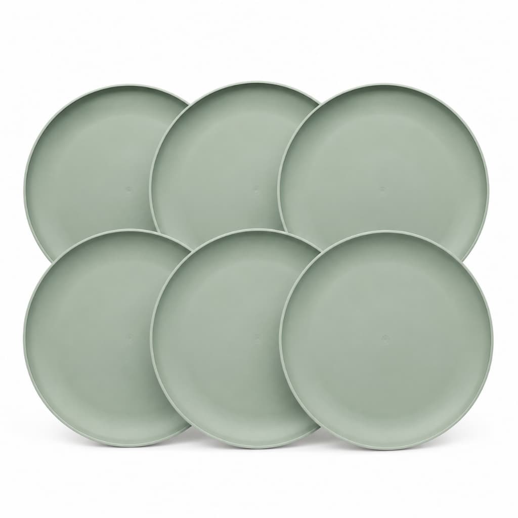 KIT 6 PRATOS PLÁSTICO RASO DE JANTAR NÃO QUEBRA PODE IR NO MICROONDAS E LAVA LOUÇA LIVRE DE BPA SUPER RESISTENTE