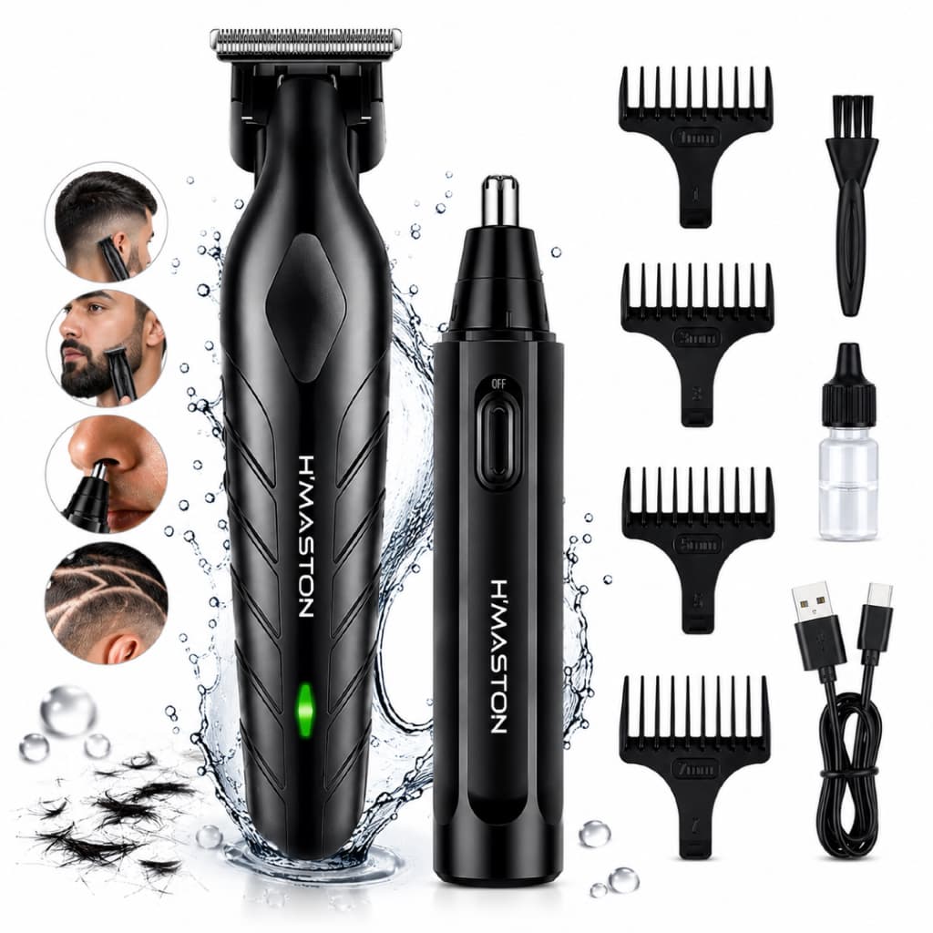 Aparador Kit 2 Em 1 Cortar Cabelo Barba Nariz Sem Fio Bivolt Cortador de cabelo E Cortador de Nariz