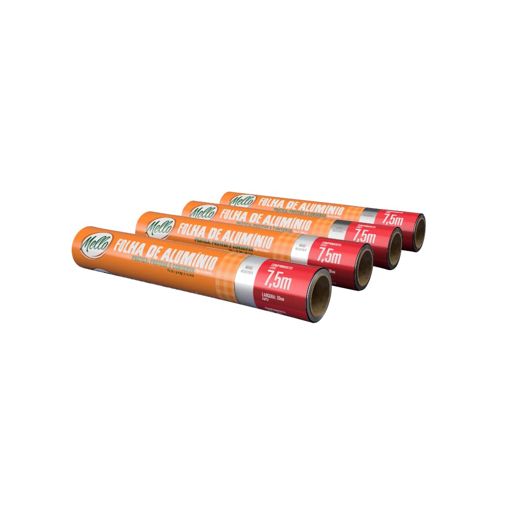 Kit Papel de Alumínio 30cm x 7,5m Mello 3Un