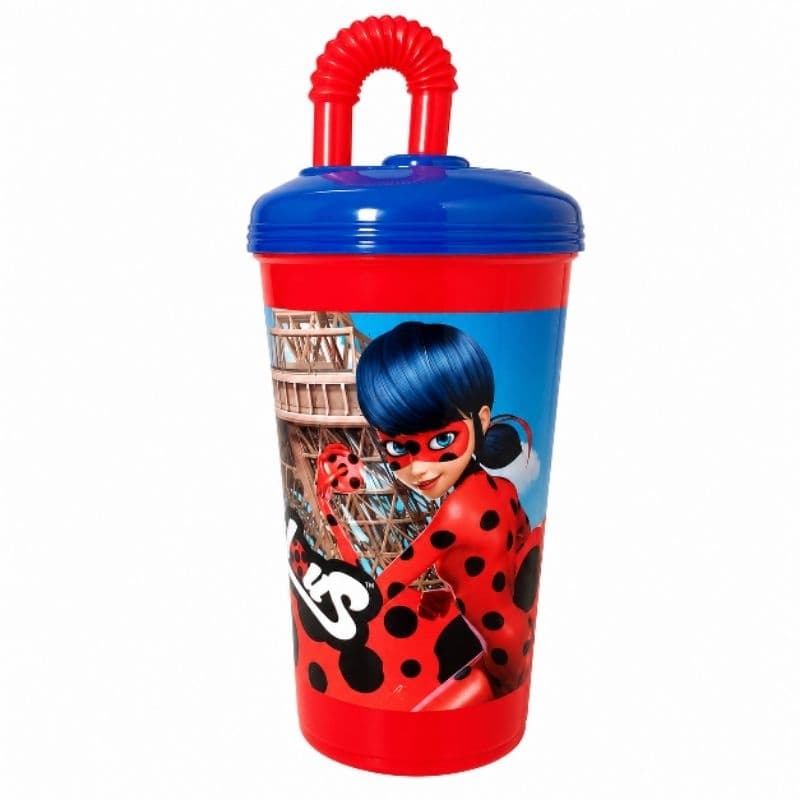 Copo Infantil com canudo Retrátil Ladybug.