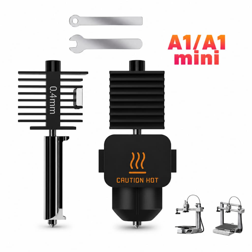Hotend Compatível com Bambu Lab A1 e A1 Mini Bico Removível Aço Endurecido