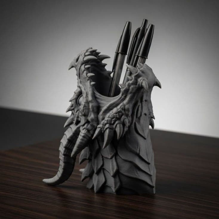 Porta Lápis Canetas em Formato de Dragão Item Decorativo em Impressão 3D Escritório
