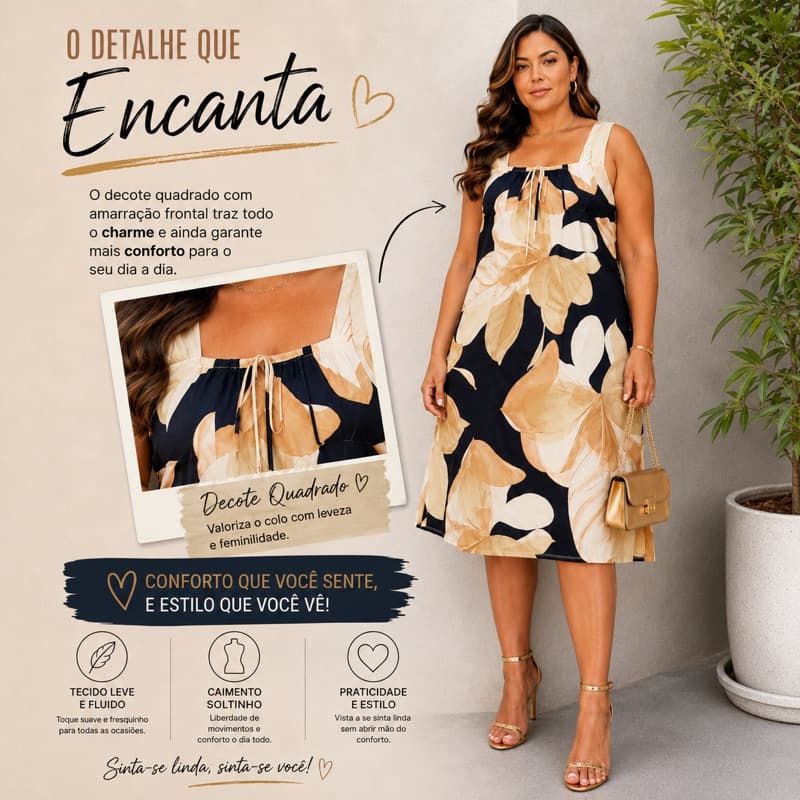 Vestido Feminino Regata GG Soltinho Leve Dress Elegante Malha Confortável Tendência Moda Casual 2026