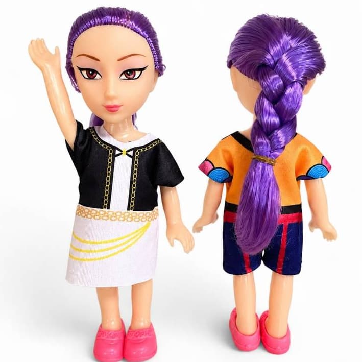 Boneca do cabelo roxo e trança Rumi kpop - envio imediato