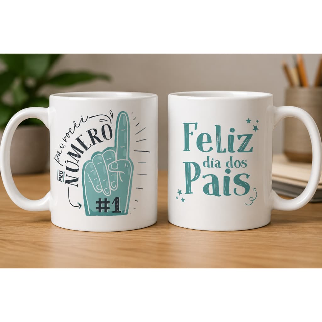 Caneca Personalizada Pai n° 1 Caneca personalizada: R 34,90  Leve com a cx presente personalizada por apenas +R 15,00
