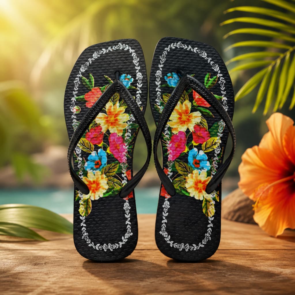 Chinelo Feminino Mulher Menina Sandalia Chinela De Dedo Moda Verão Floral