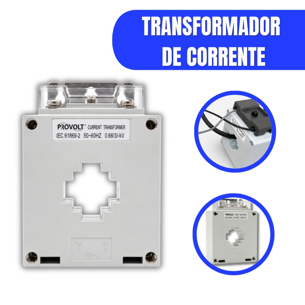 Transformador de Corrente TC Provolt MSQ-30 150/5A Janela 21mm Classe 1%